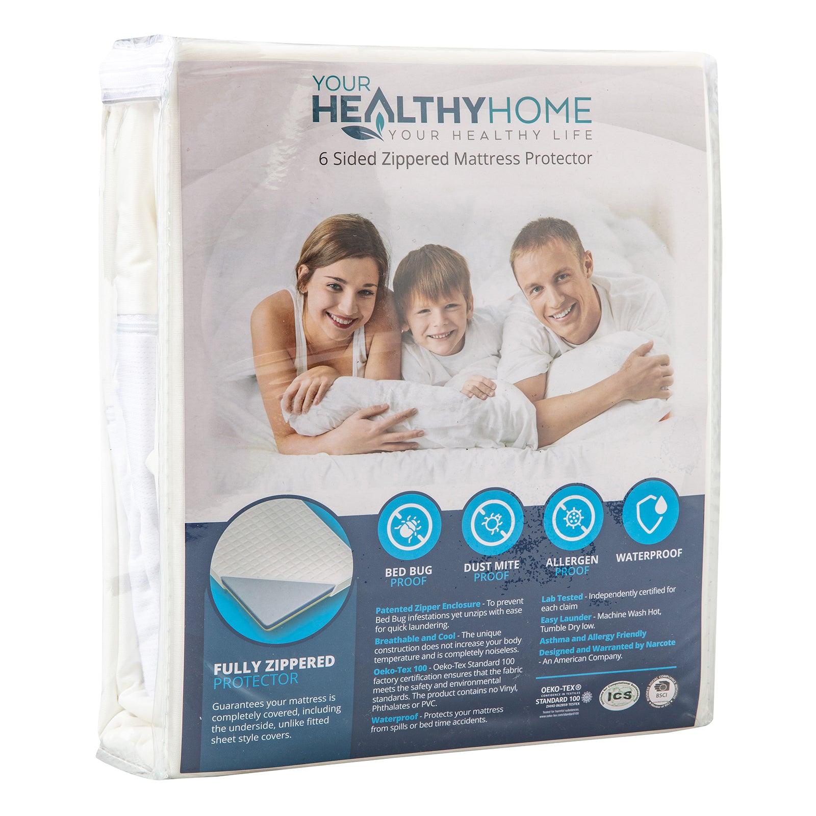 Waterproof Mattress Protector - Noiseless, Machine Washable, Easy